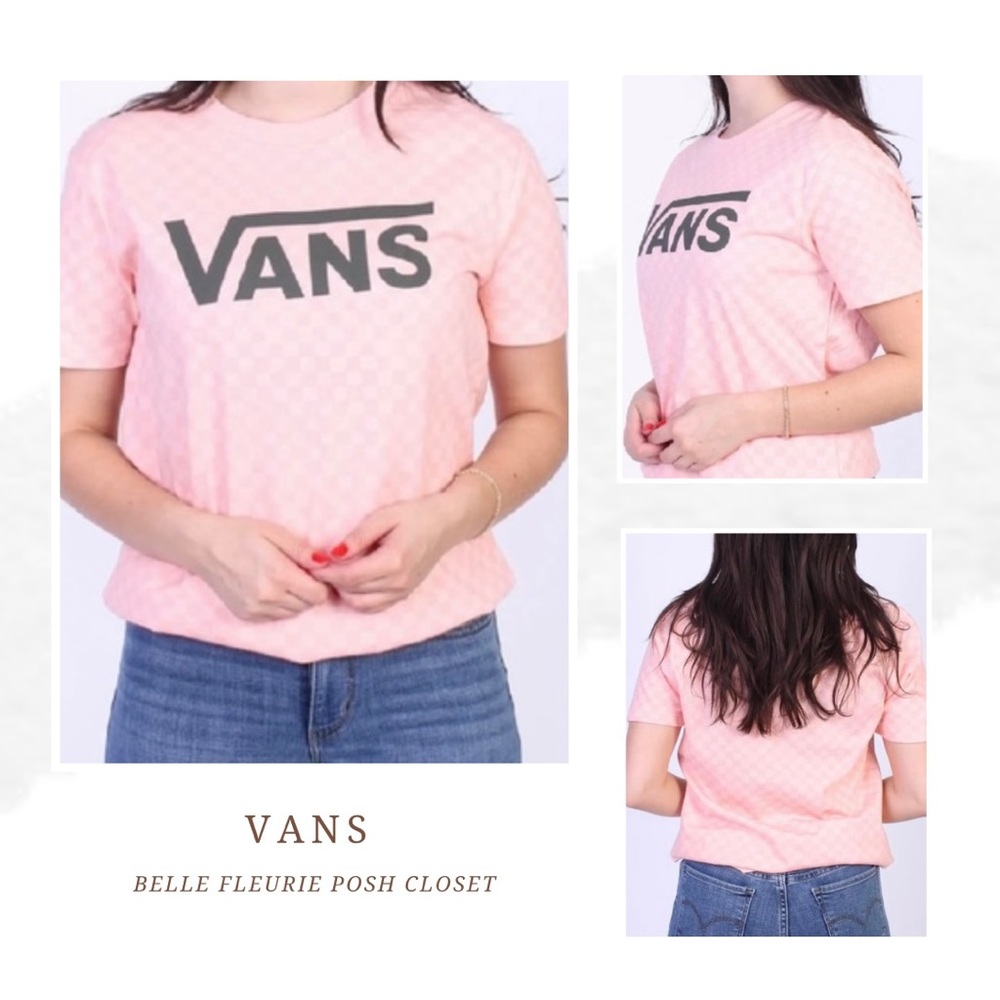 NWT Vans Womens Core Skate Checker Short Sleeve Tee Shirt